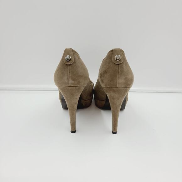 Stuart Weitzman Suede Peep Toe Pumps Women Size 6 PRE-OWNED - Picture 6 of 8